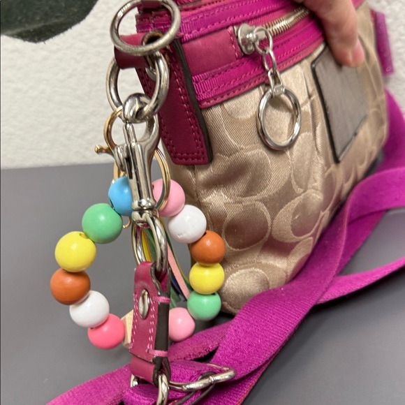 Coach Poppy Fuchsia and Tan Crossbody Bag - Picture 5 of 10
